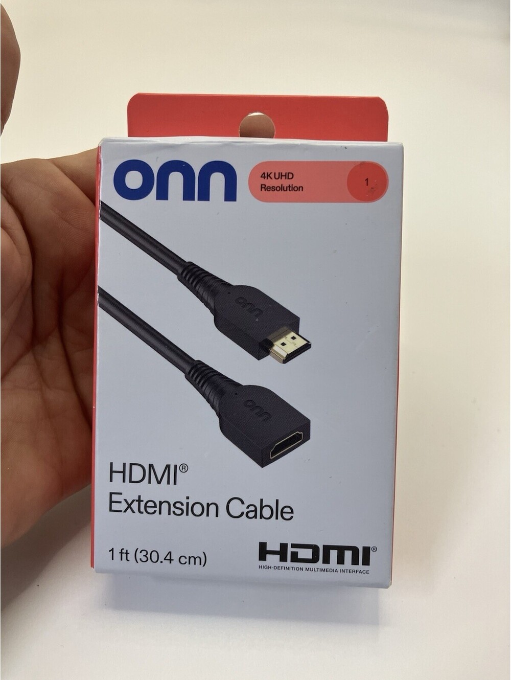 Onn 1 Ft HDMI Extension Cable Black, New, Sealed Fast Ship